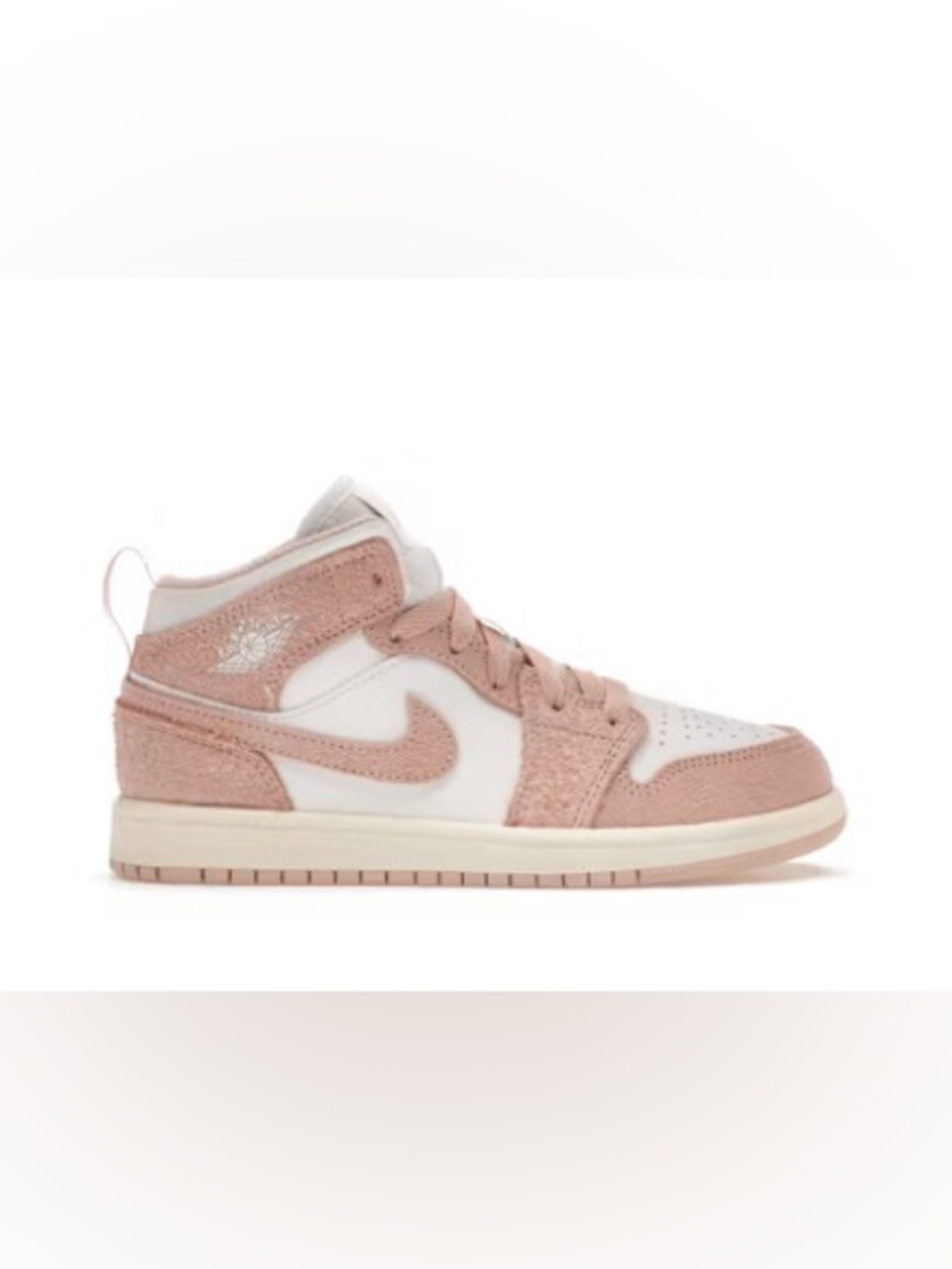 Nike Air Jordan 1 Low Pink and White Leather Sneakers - Picture 1 of 2